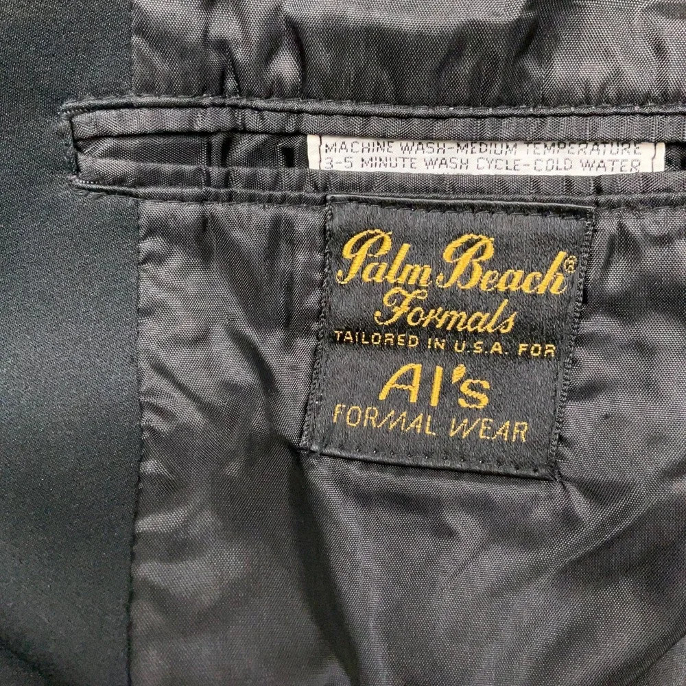 Palm Beach Tuxedo Jacket Men 41L Black Formal Peak Lapel